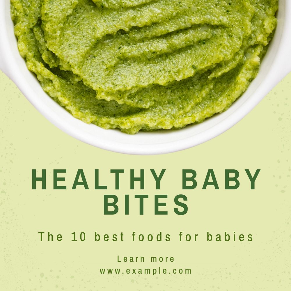 Healthy baby food Instagram post template, editable text