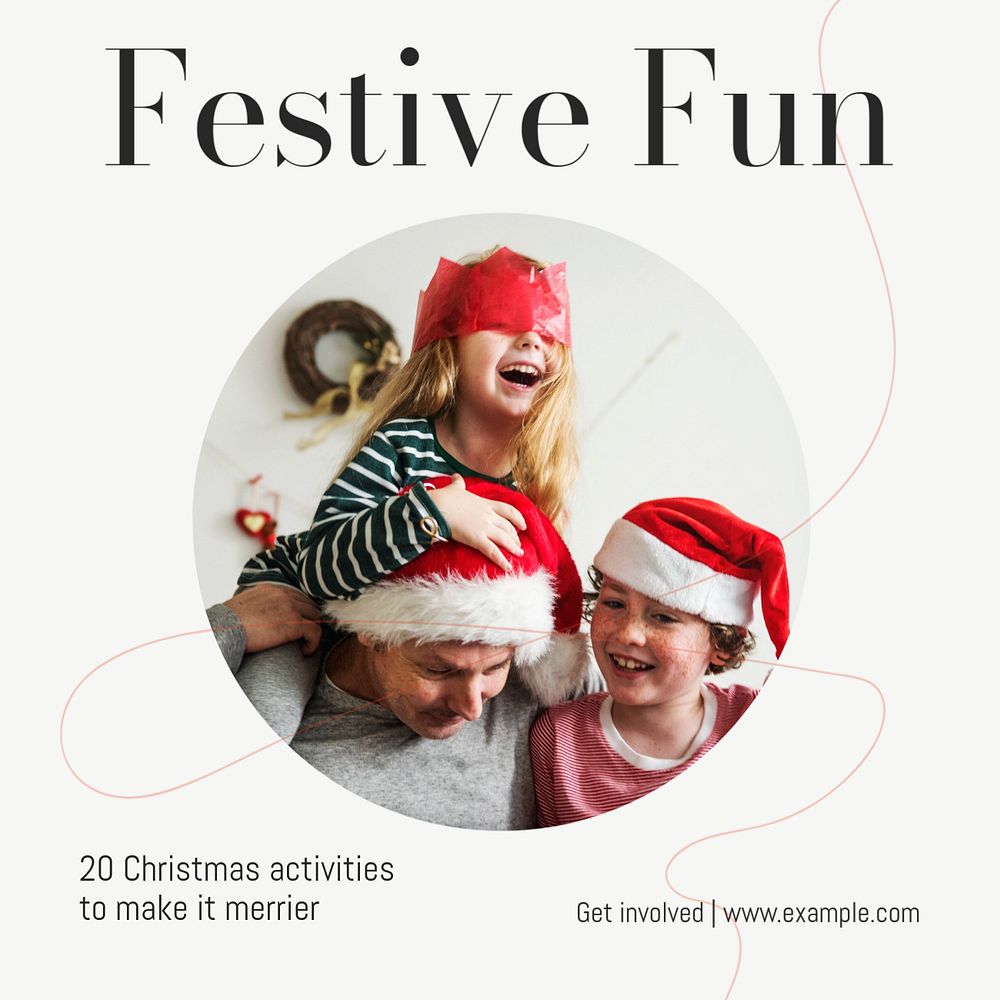 Christmas activities Instagram post template, editable text