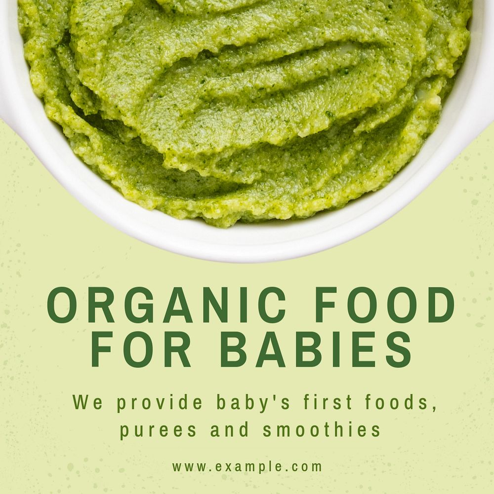 Baby food Instagram post template, editable text