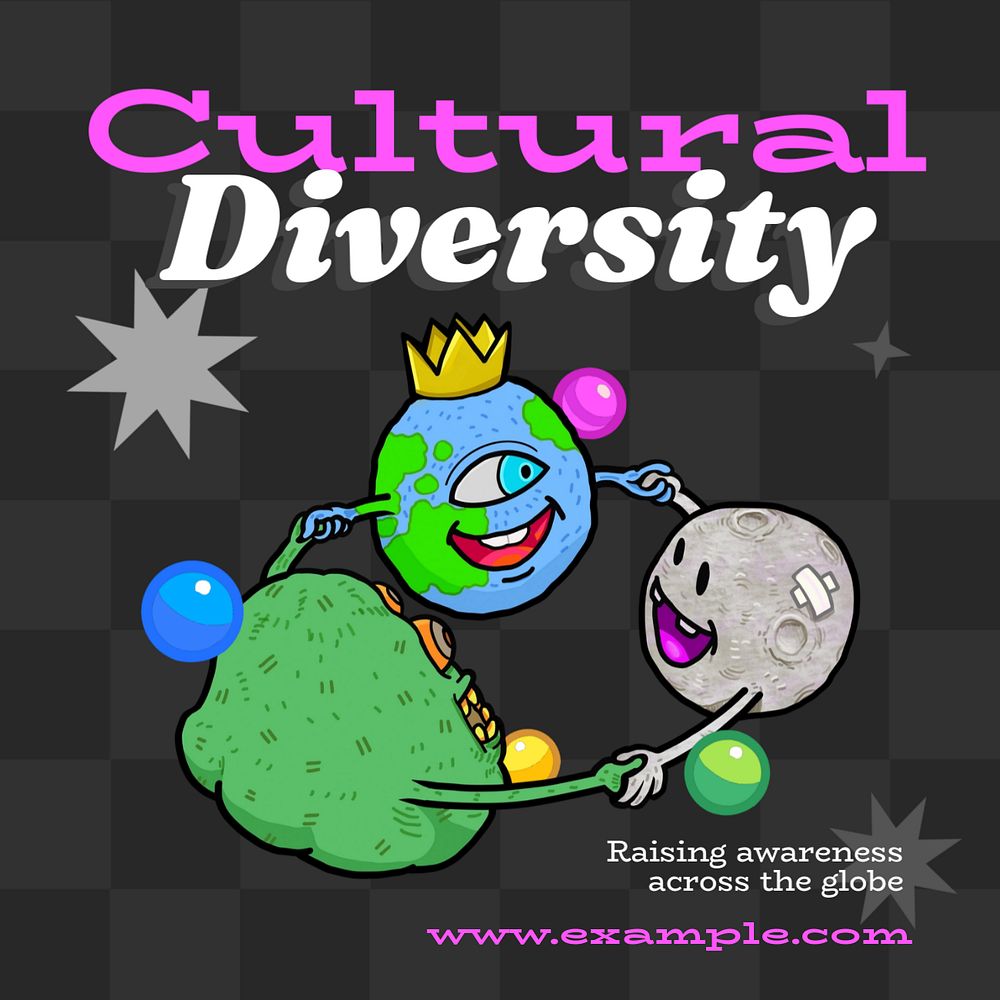 Cultural diversity Instagram post template, editable text