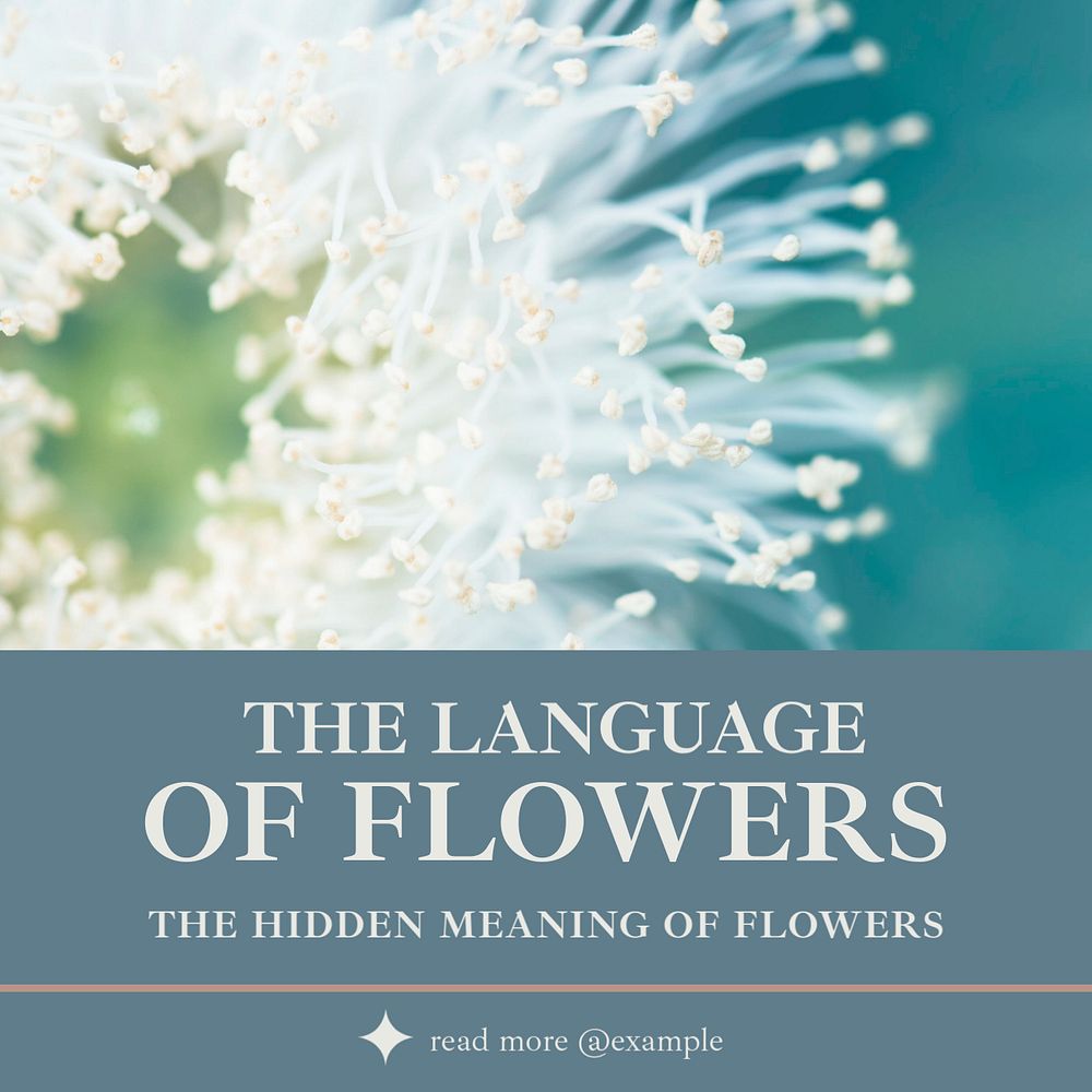 Flower language Instagram post template, editable text