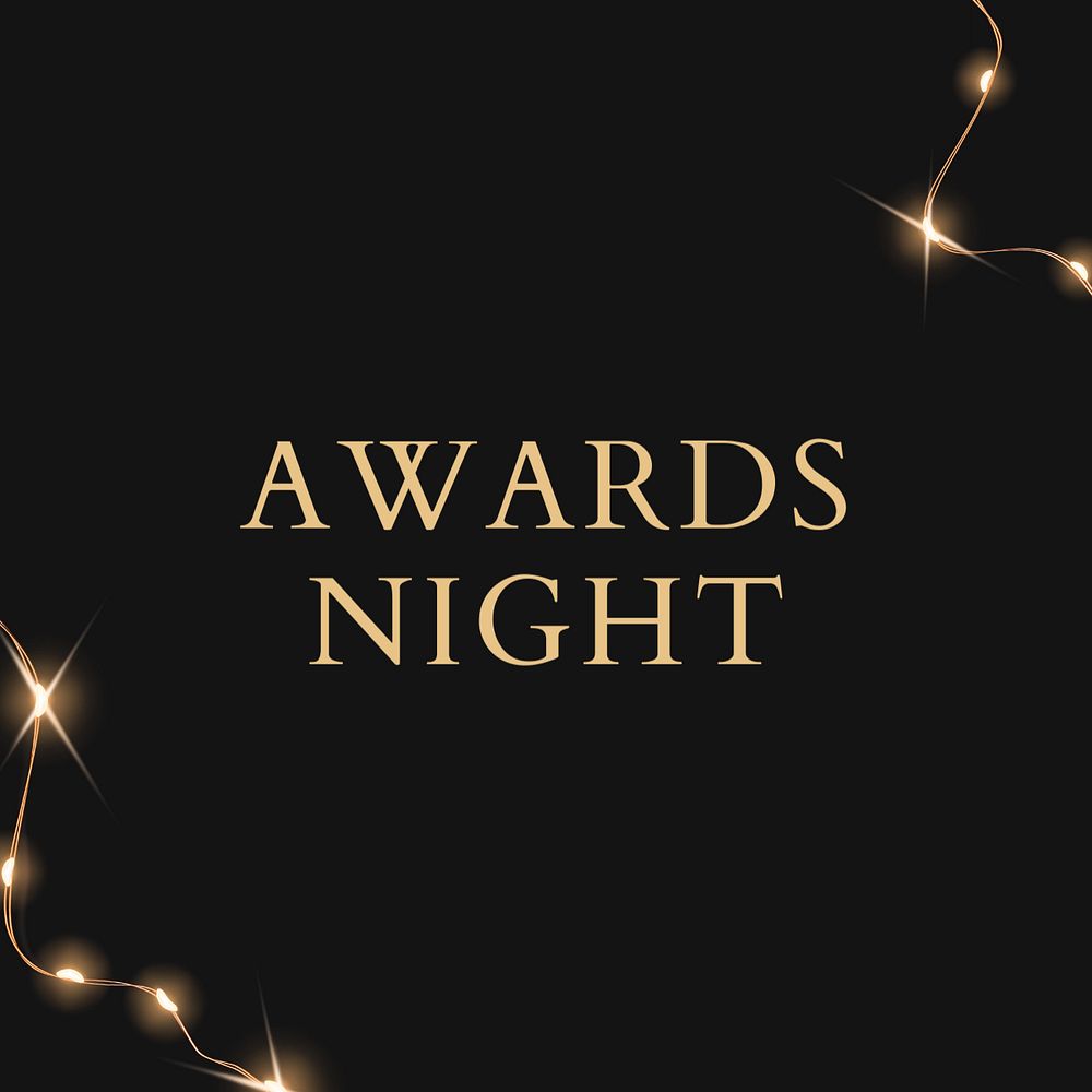 Awards night Instagram post template, editable text