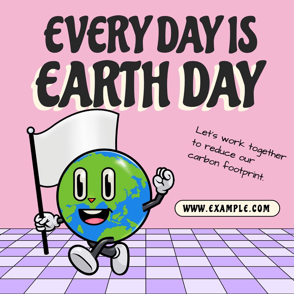 Earth day Instagram post template, editable text