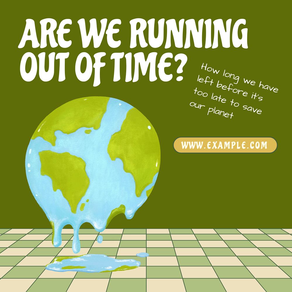 Save our planet Instagram post template, editable text