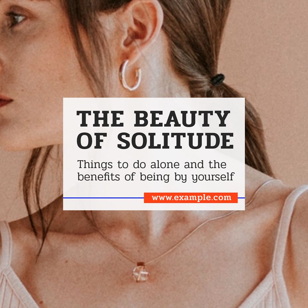 Solitude Instagram post template, editable text