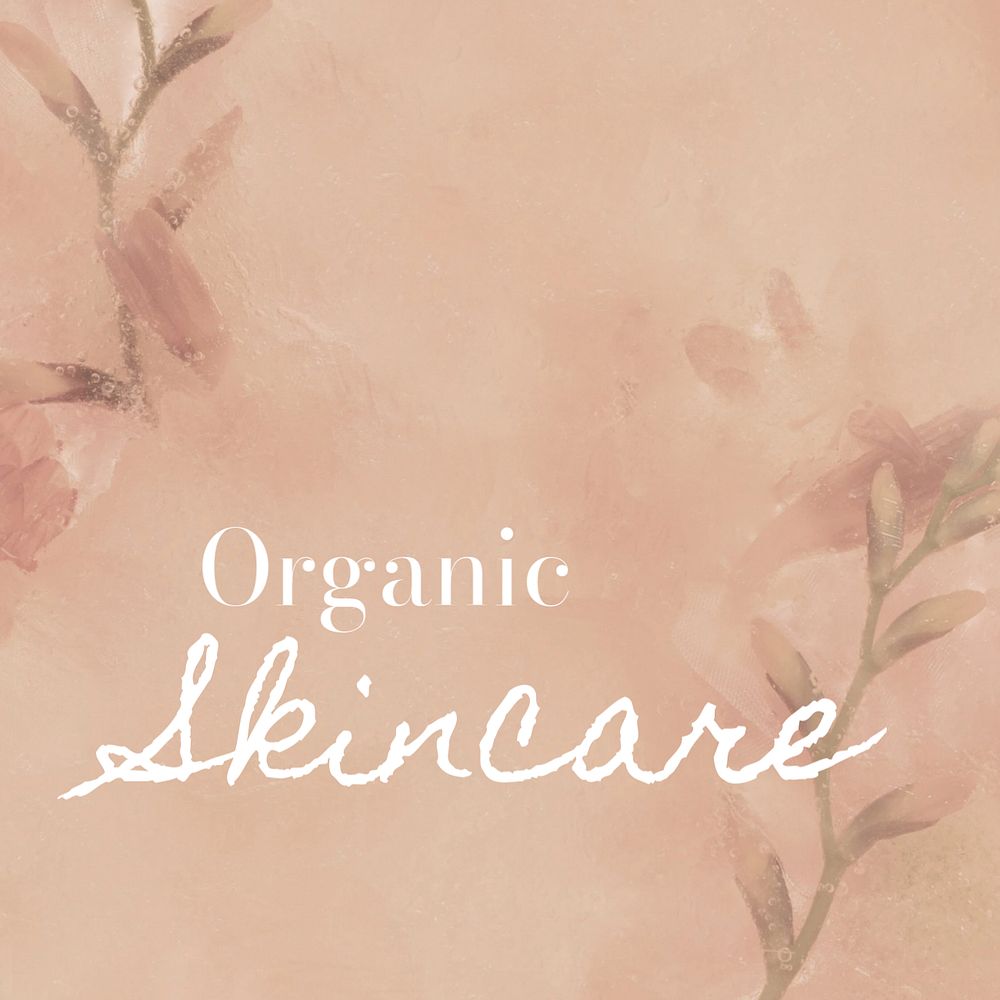 Organic skincare Instagram post template, editable text