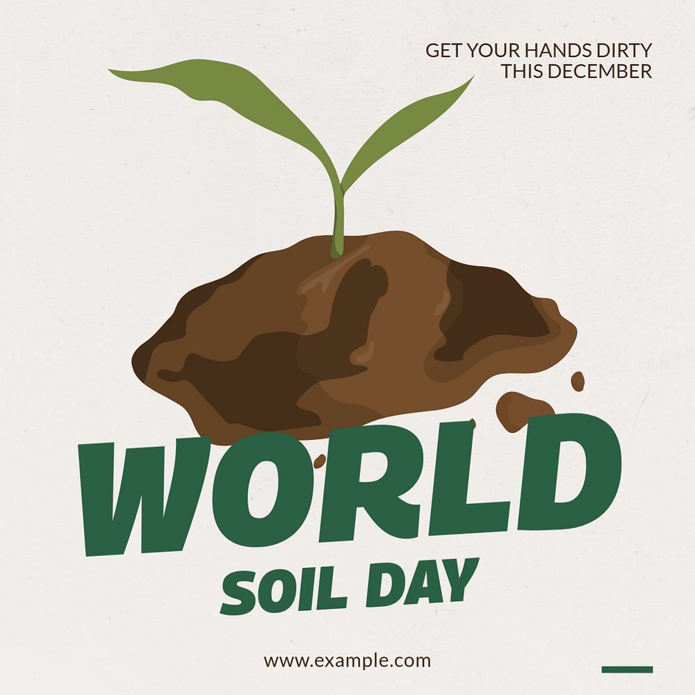 World soil day Instagram post template, editable text