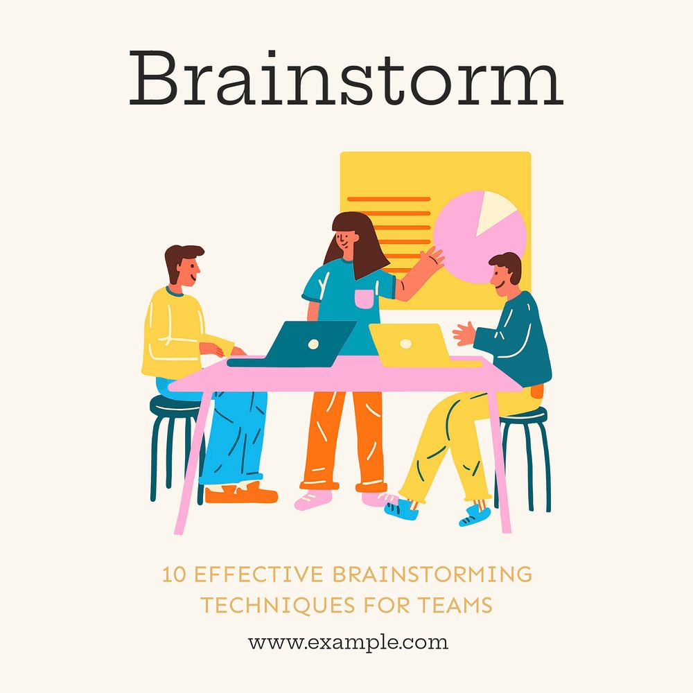 Brainstorm Instagram post template, editable text