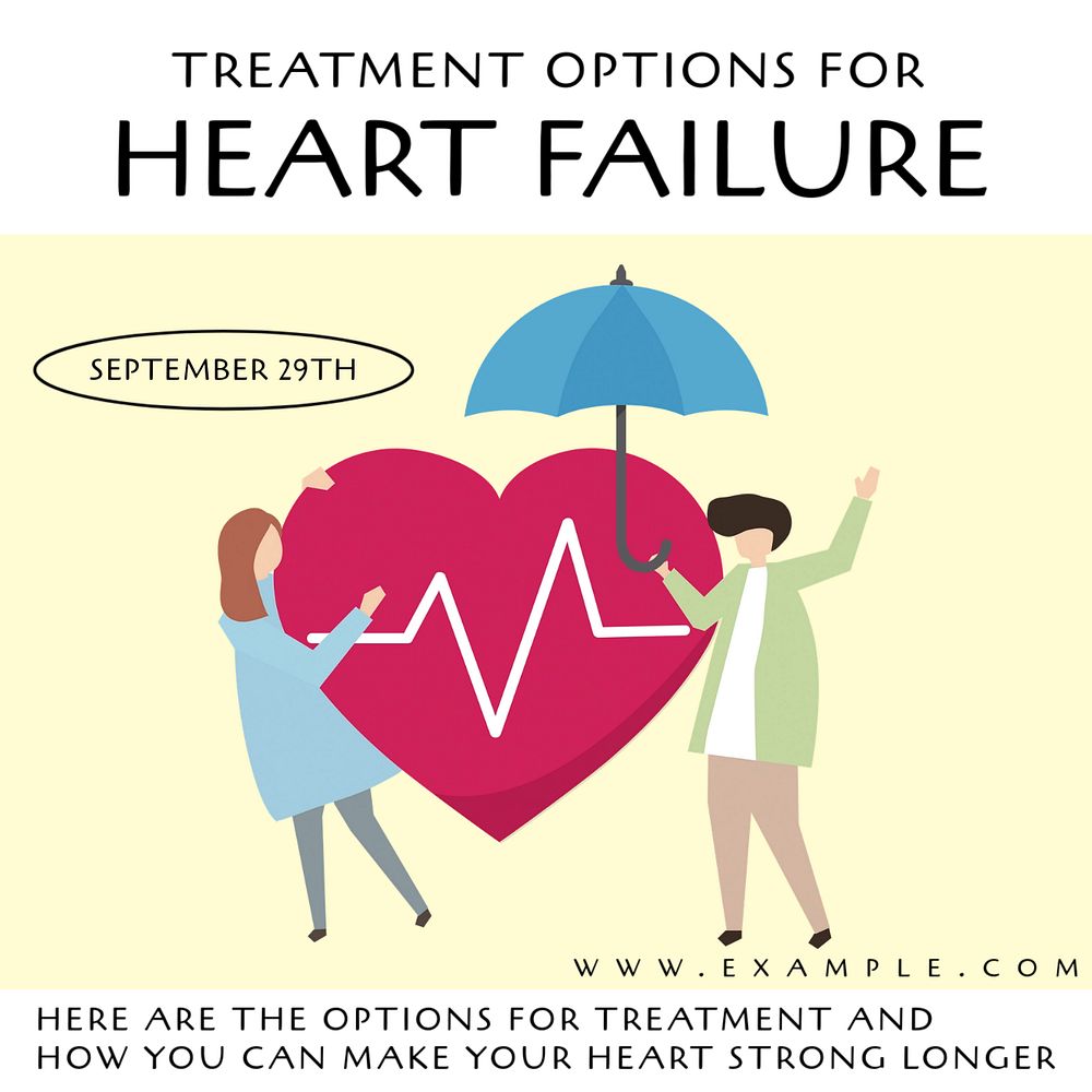 Heart failure Instagram post template, editable design