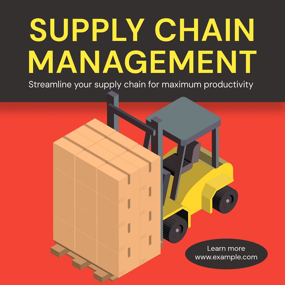 Supply chain management Instagram post template, editable text