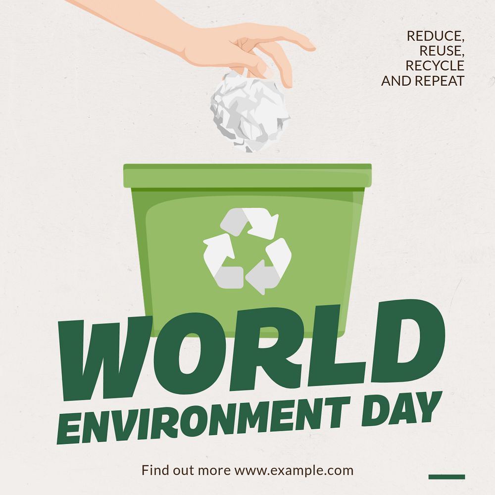 World environment day Instagram post template, editable text