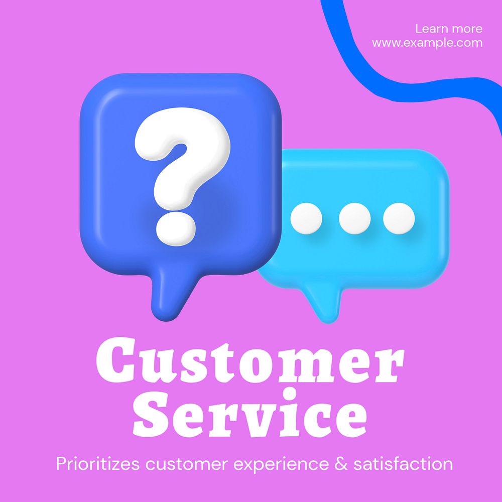 Customer service Instagram post template, editable text