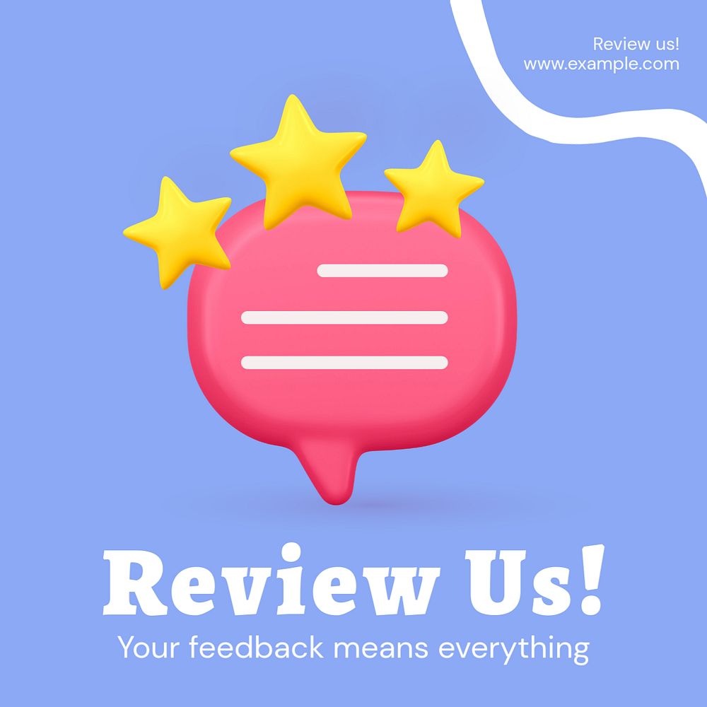 Review us Instagram post template, editable text