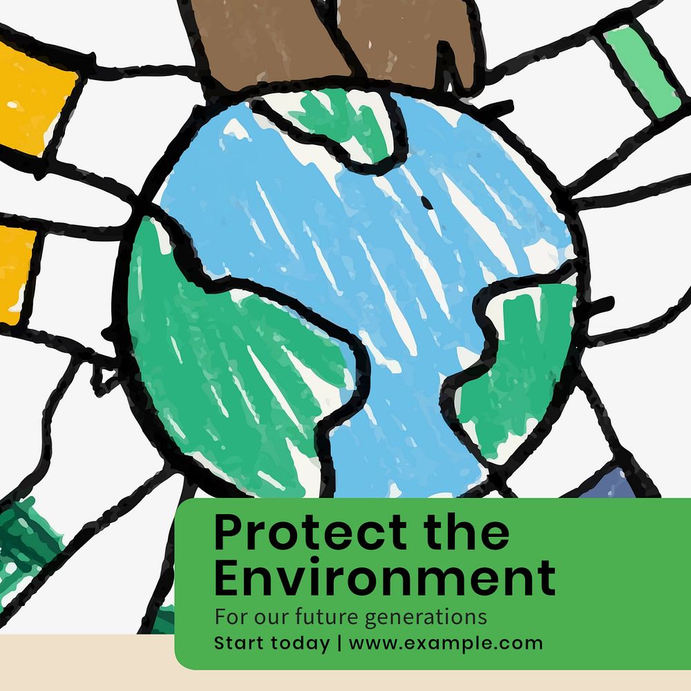 Protect the environment Instagram post template, editable text