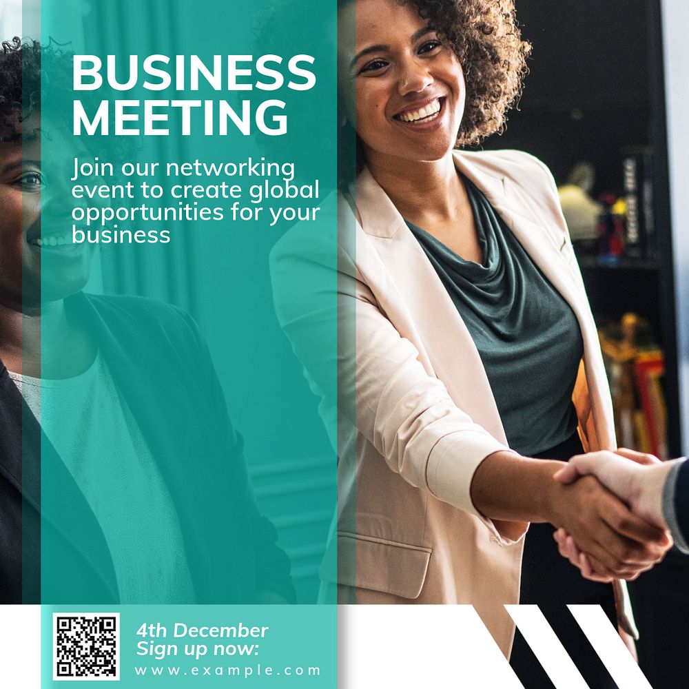 Business meeting Instagram post template, editable text