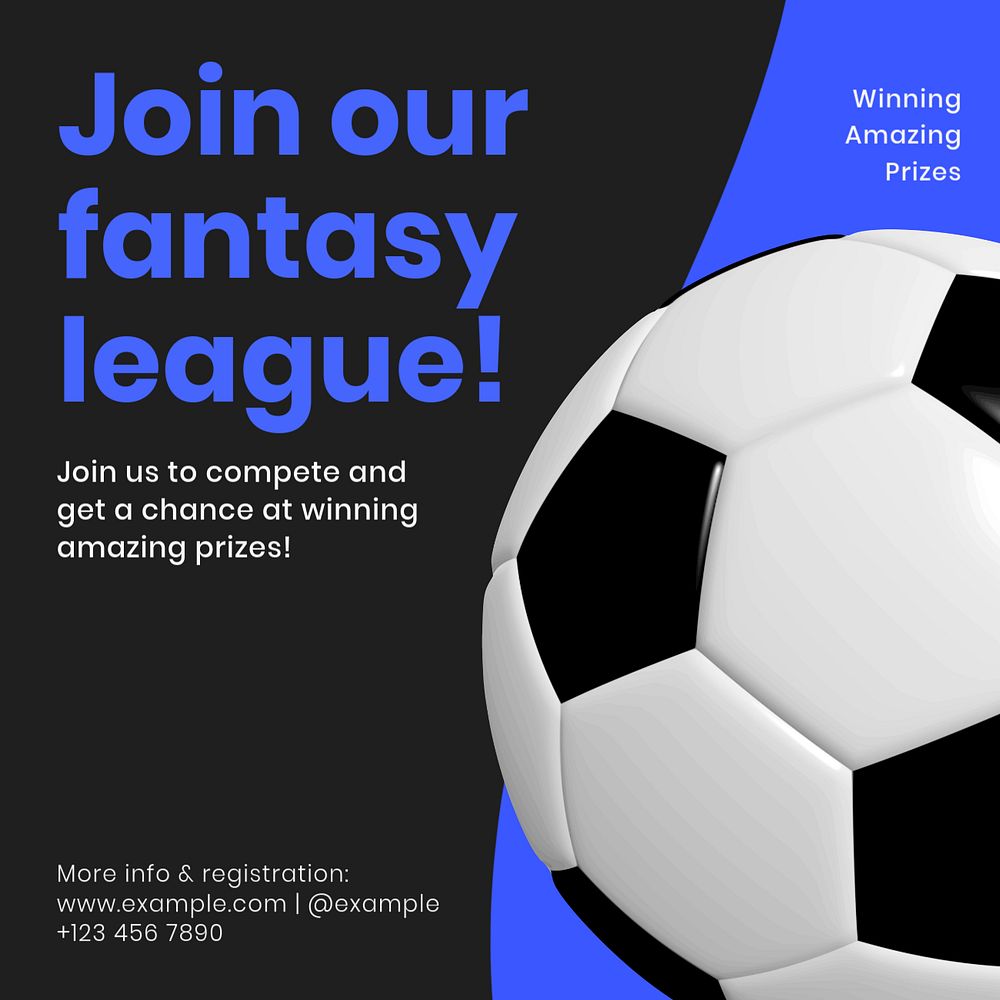 Join our league Instagram post template, editable text