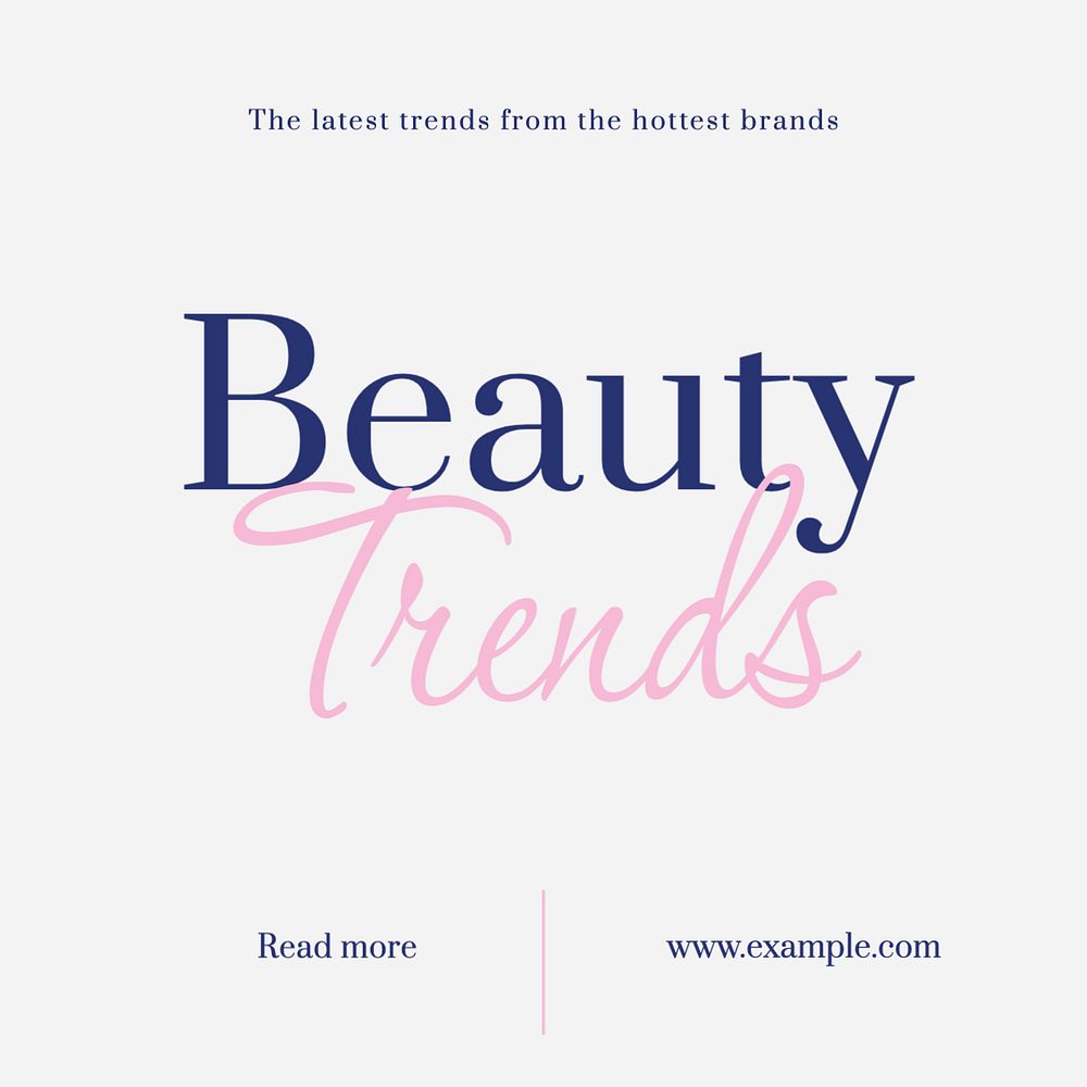 Beauty trends Instagram post template, editable text