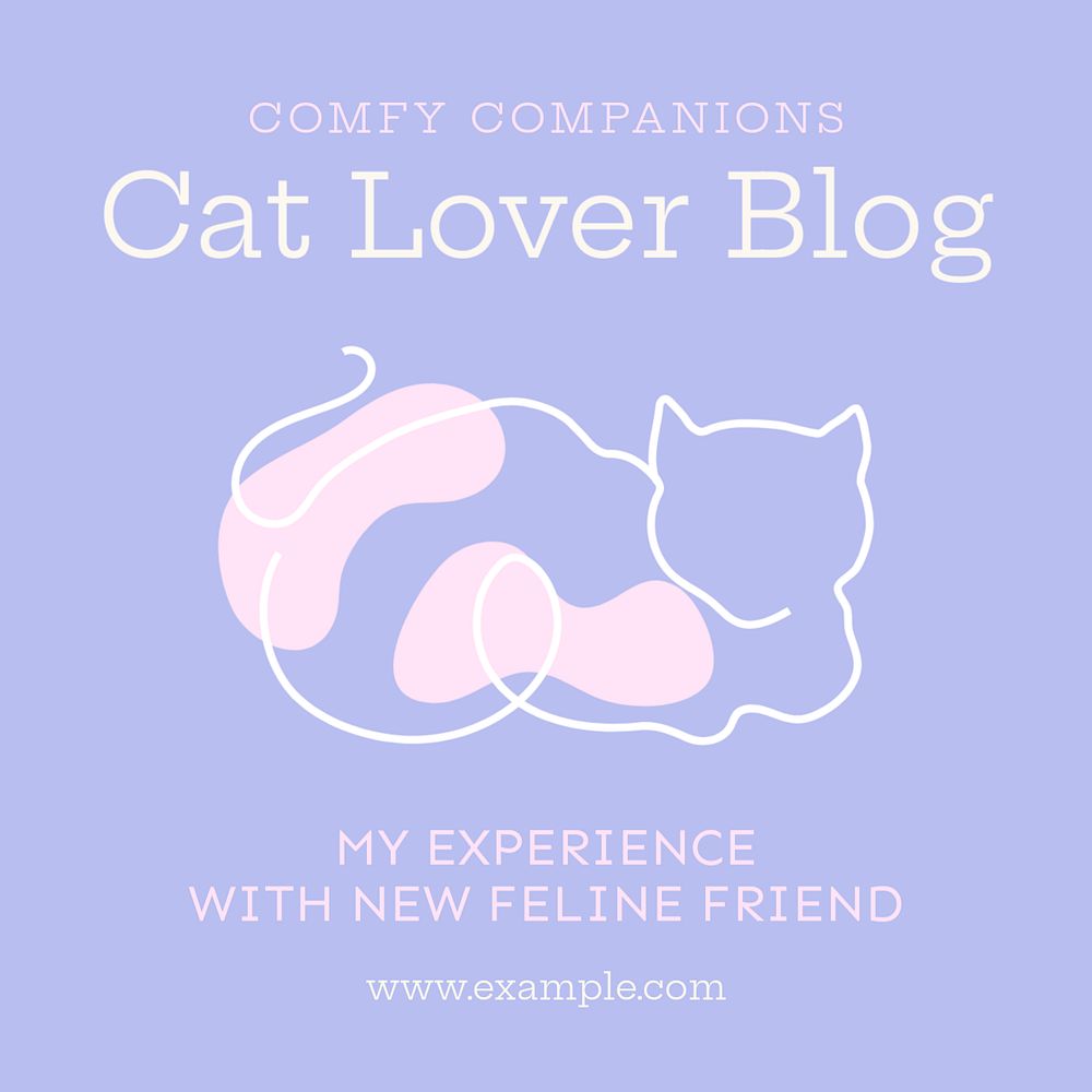 Cat lover Instagram post template, editable text