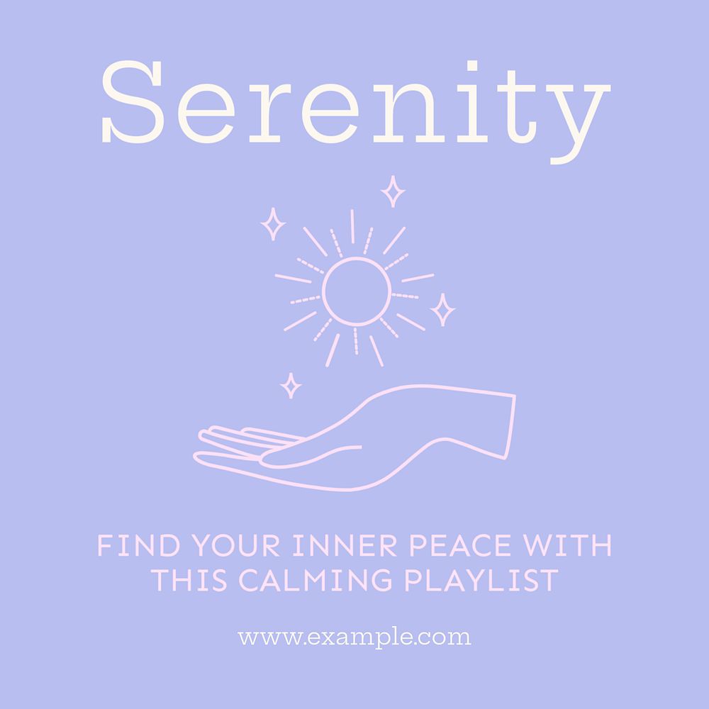 Inner peace music Instagram post template, editable text