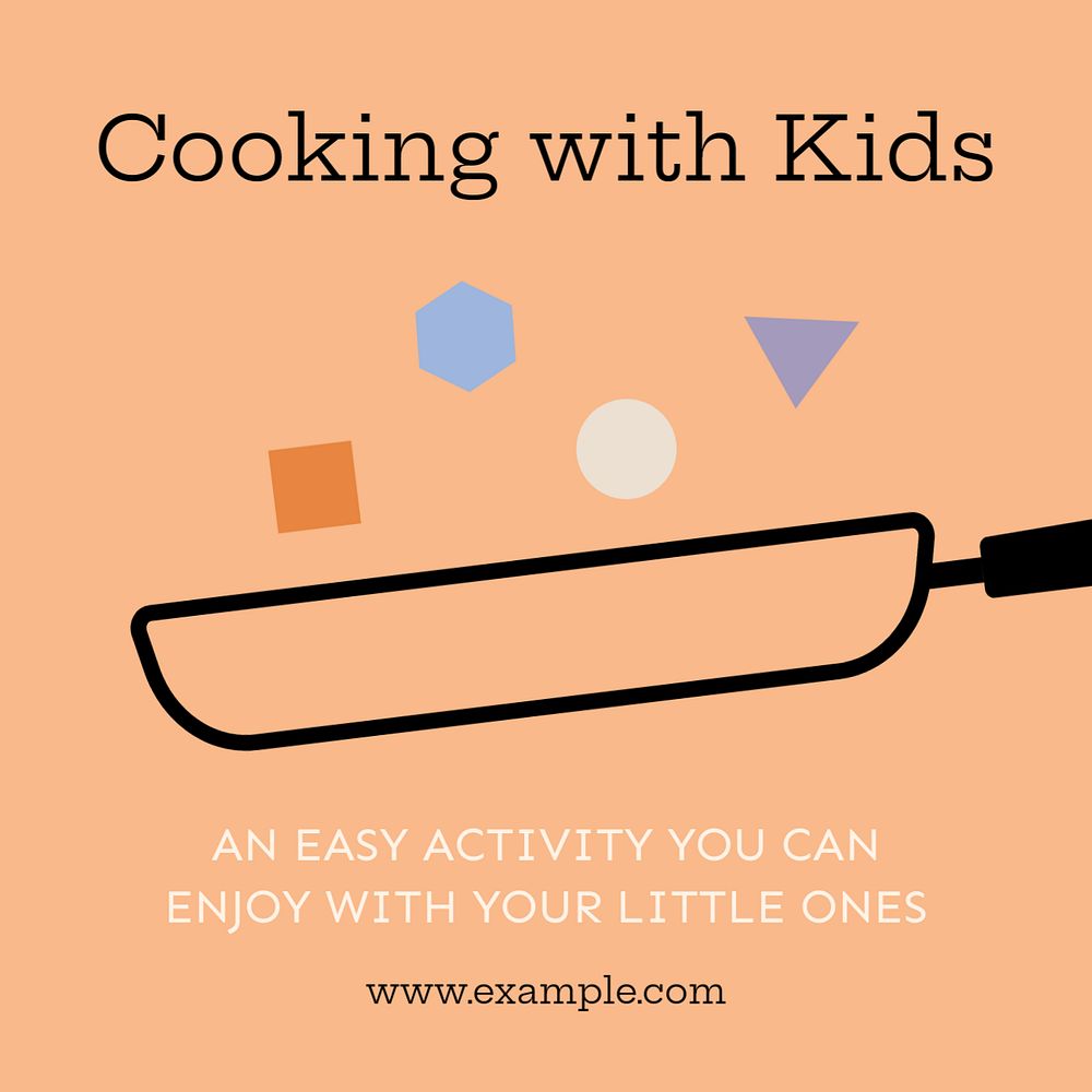 Cooking with kids Instagram post template, editable text