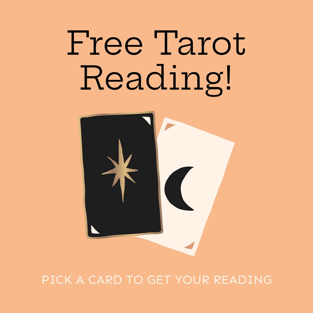 Free tarot reading Instagram post template, editable text