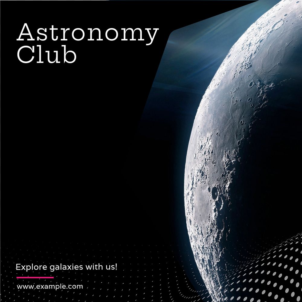 Astronomy club Instagram post template, editable text