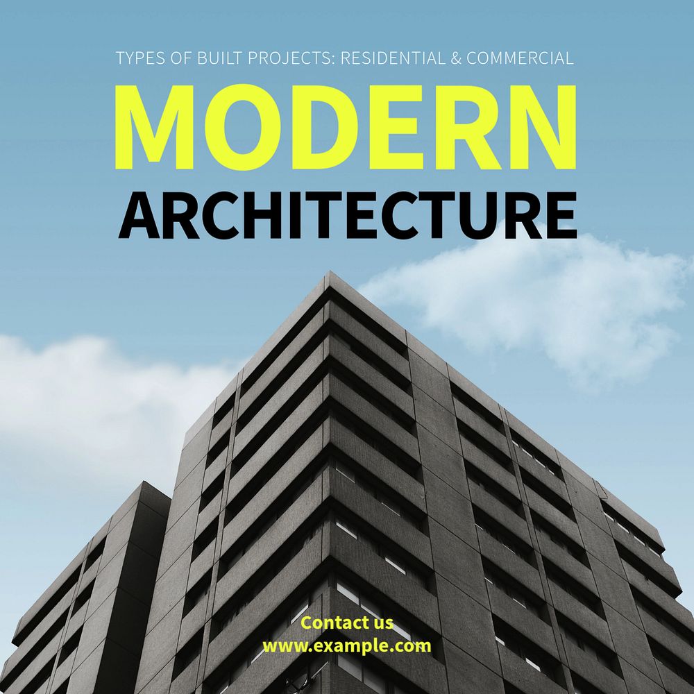 Modern architecture Instagram post template, editable text