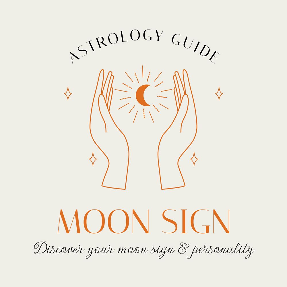 Moon astrology Instagram post template, editable text