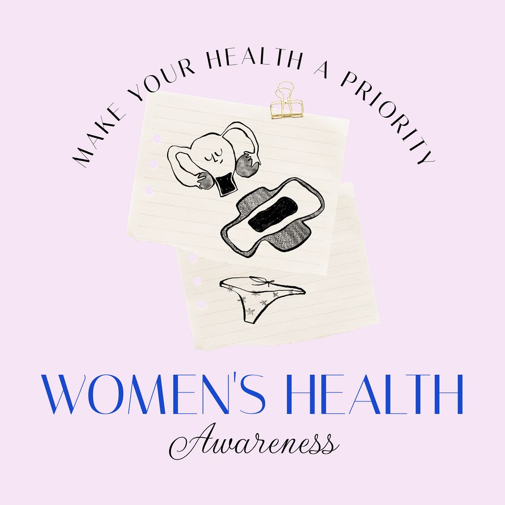 Women's Health Month Instagram post template, editable text