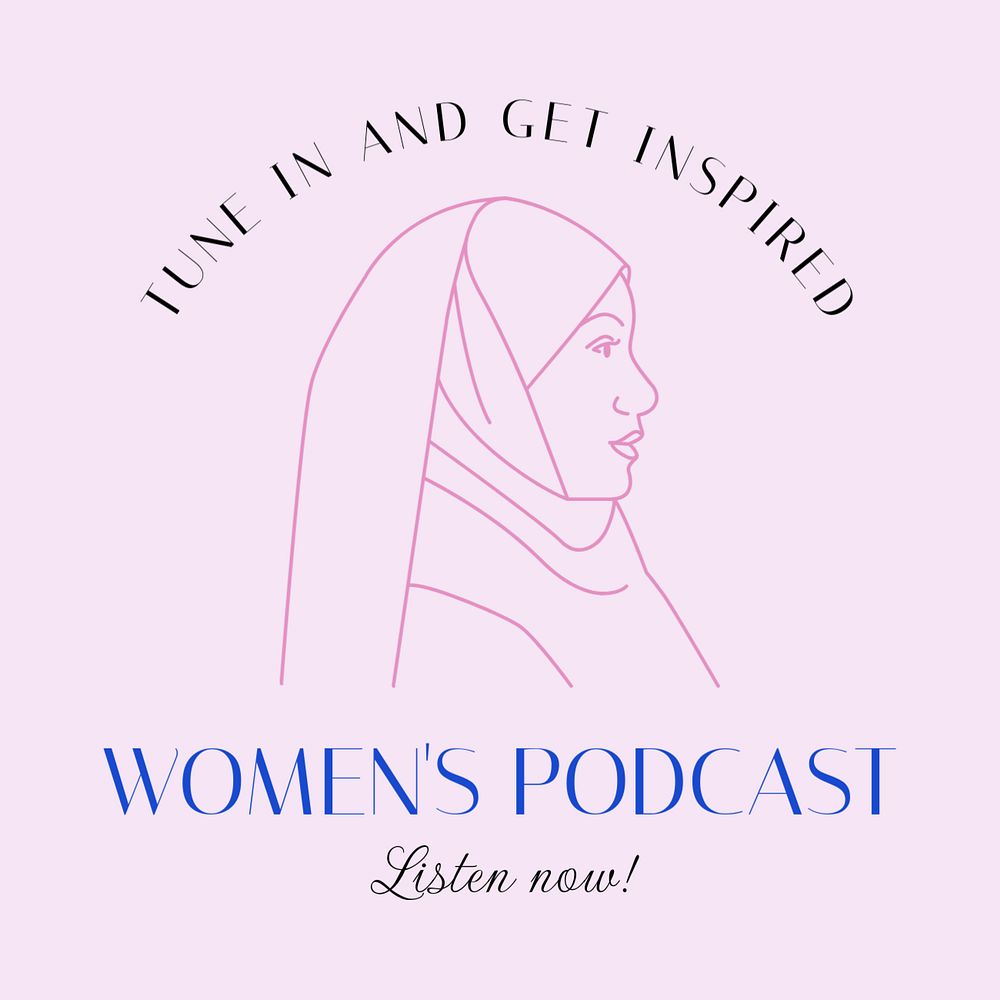 Woman podcast business Instagram post template, editable text