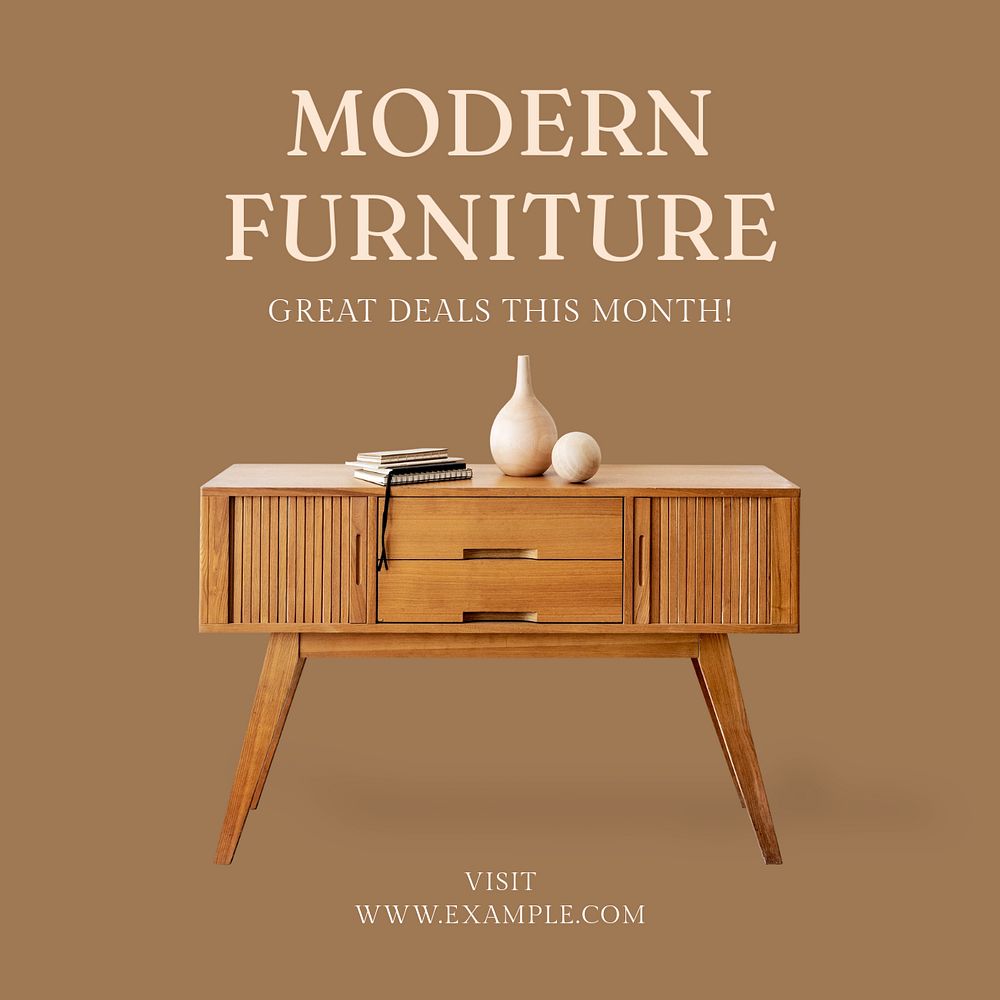 Modern furniture Instagram post template, editable text