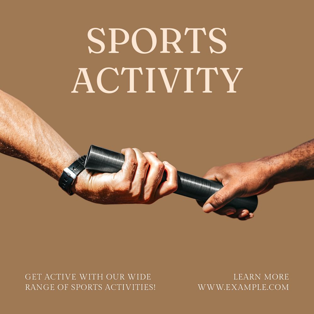 Sports activity Instagram post template, editable text