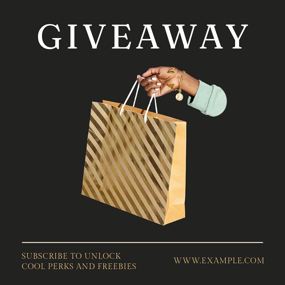 Giveaway Instagram post template, editable text