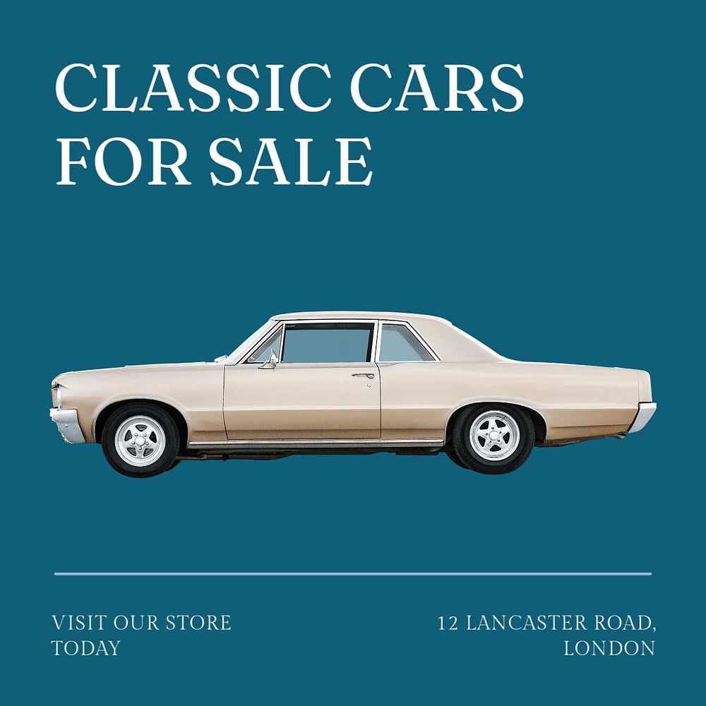 Classic car sale Instagram post template, editable text