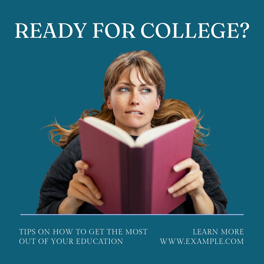 Ready for college Instagram post template, editable text