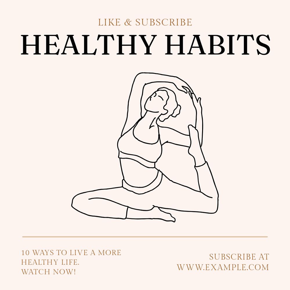 Healthy habits Instagram post template, editable text