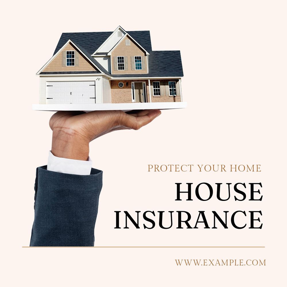 House insurance Instagram post template, editable text