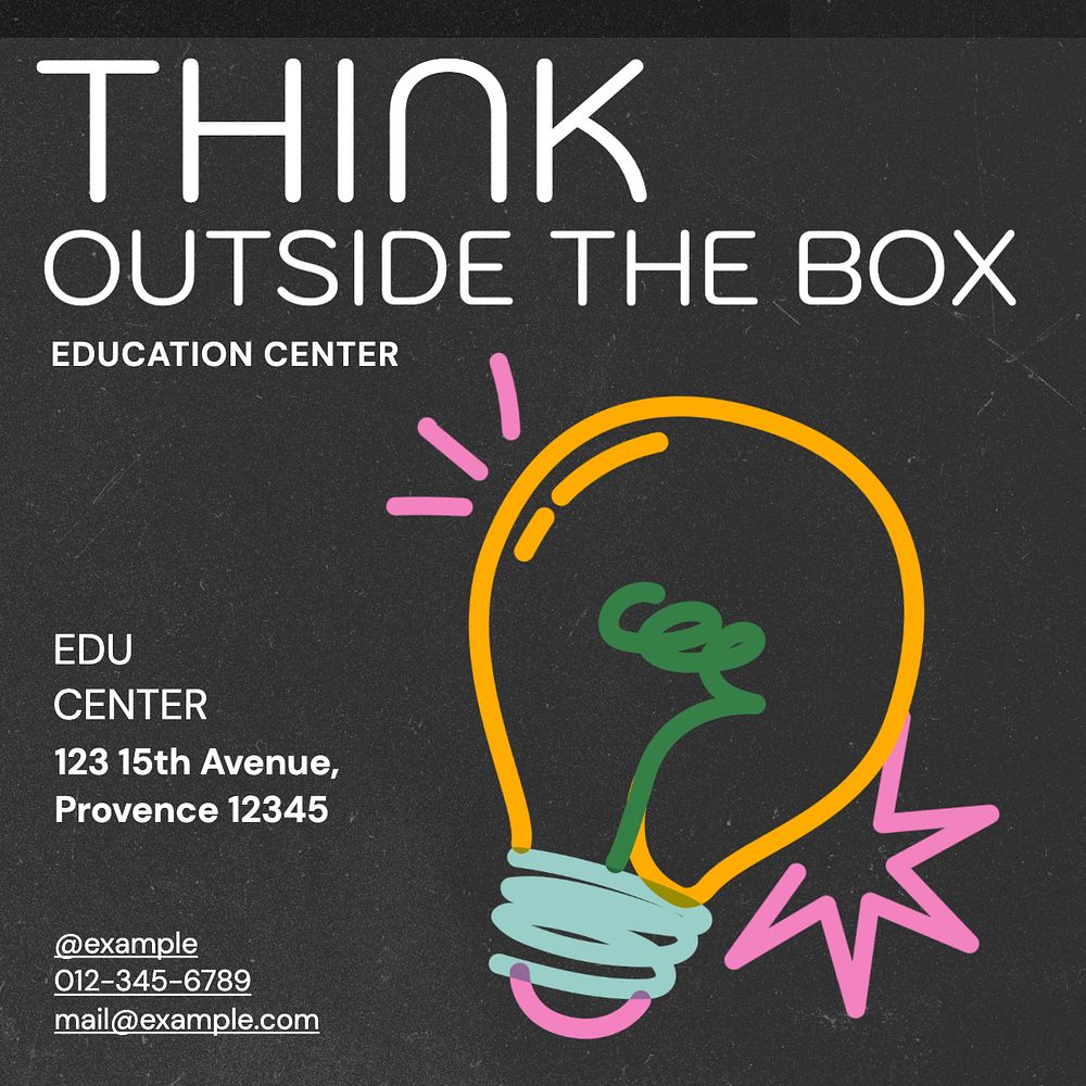 Education center Instagram post template, editable text