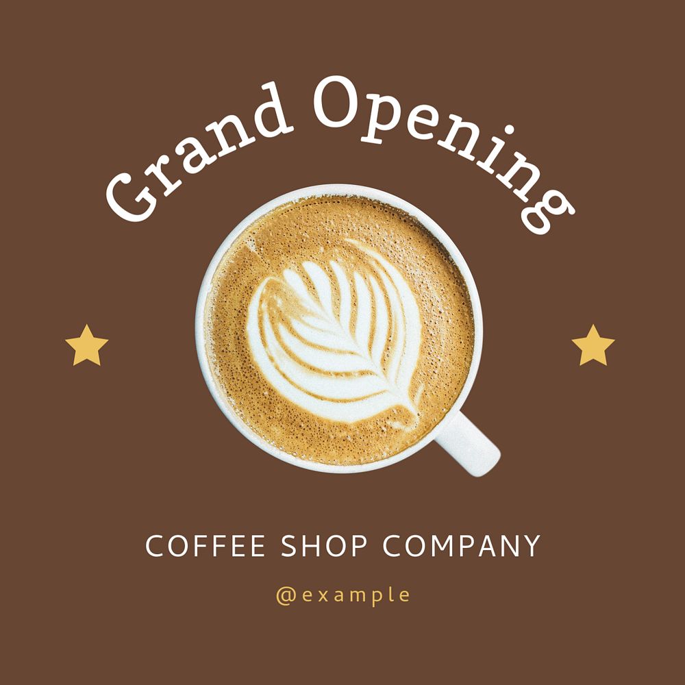 Grand opening Instagram post template, editable text