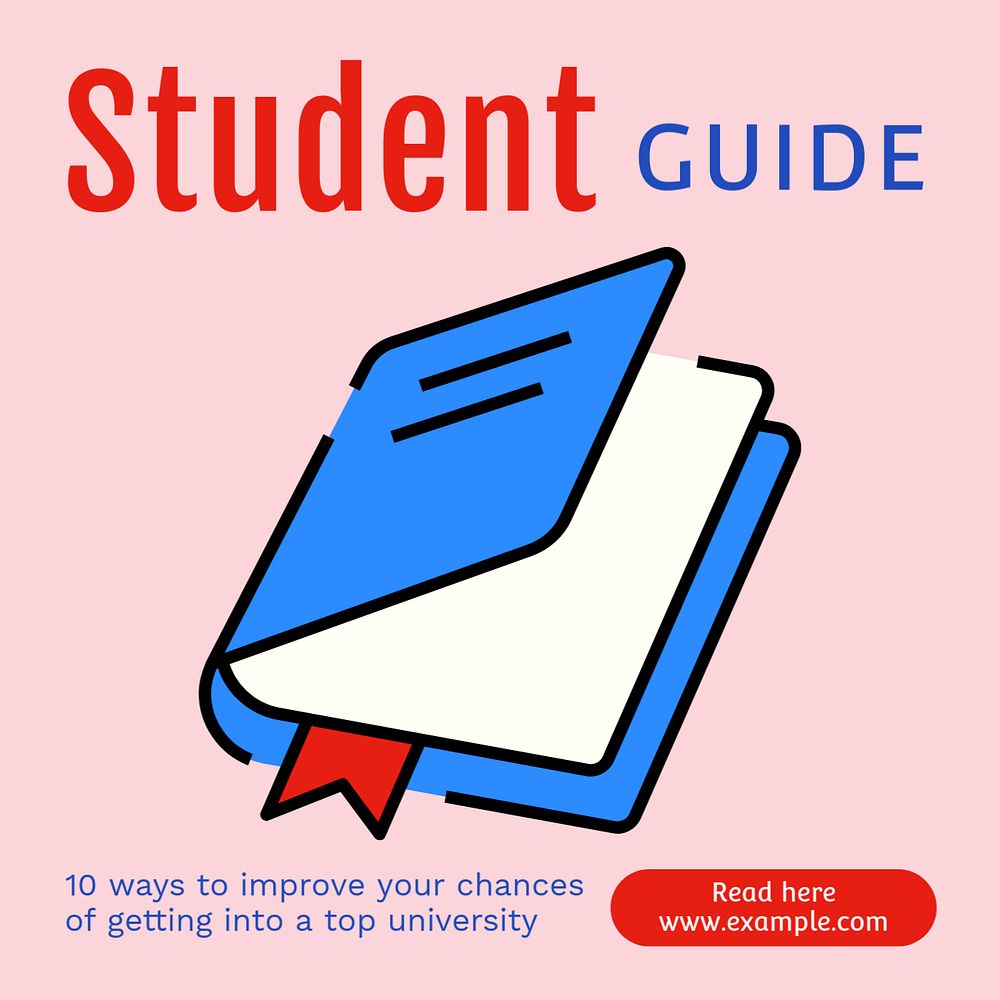 Student guide Instagram post template, editable text