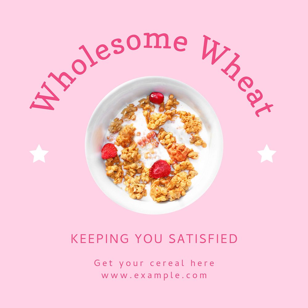 Cereal Instagram post template, editable text