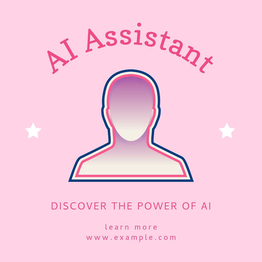 AI assistant Instagram post template, editable text