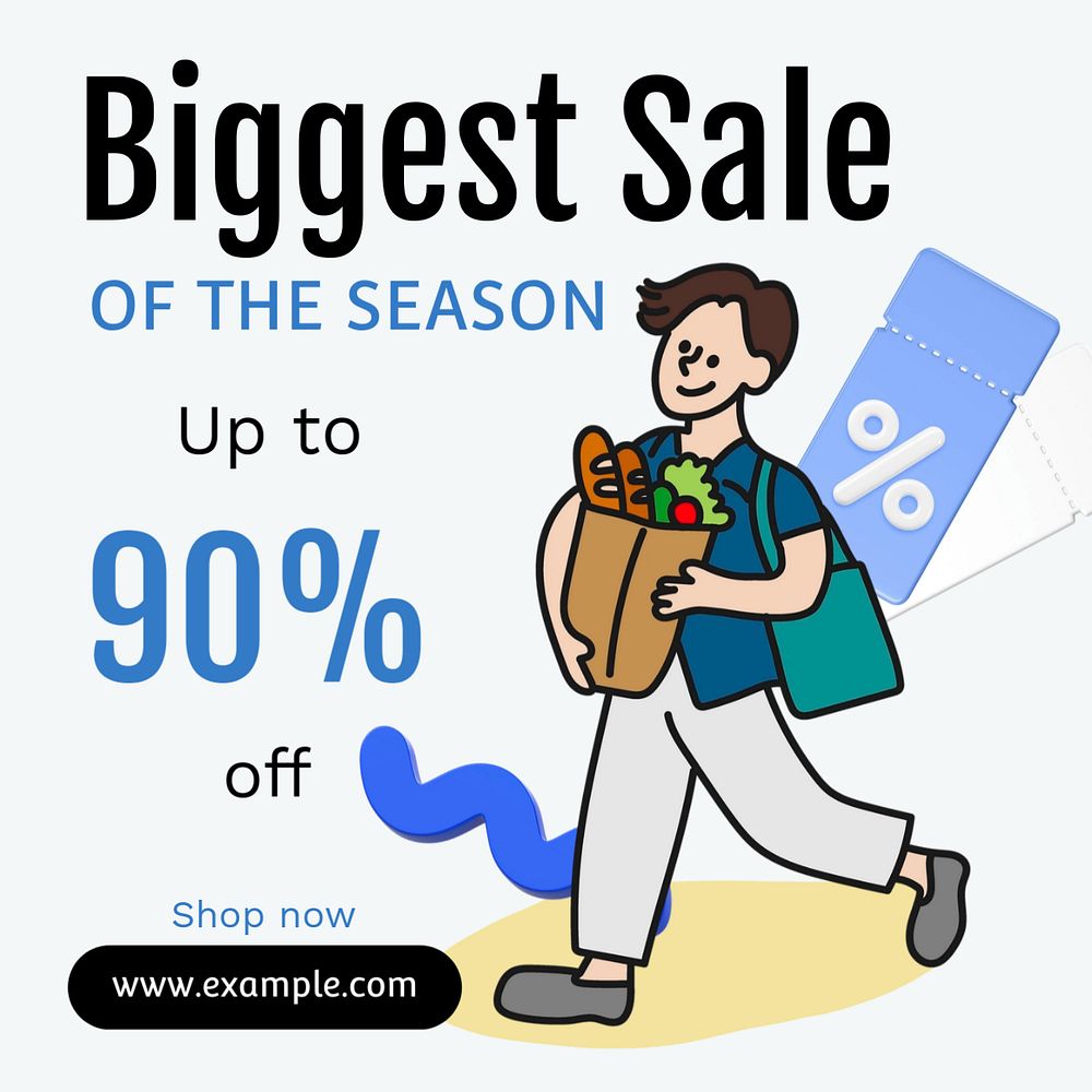 Biggest sale Instagram post template, editable text