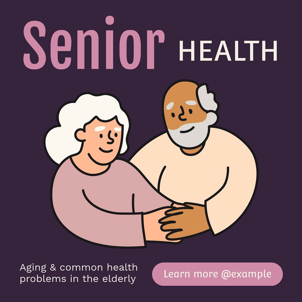 Senior health Instagram post template, editable text