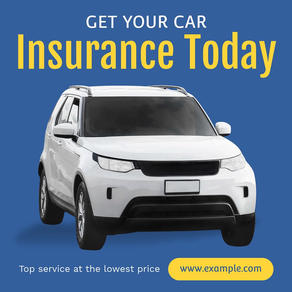 Car insurance Instagram post template, editable text