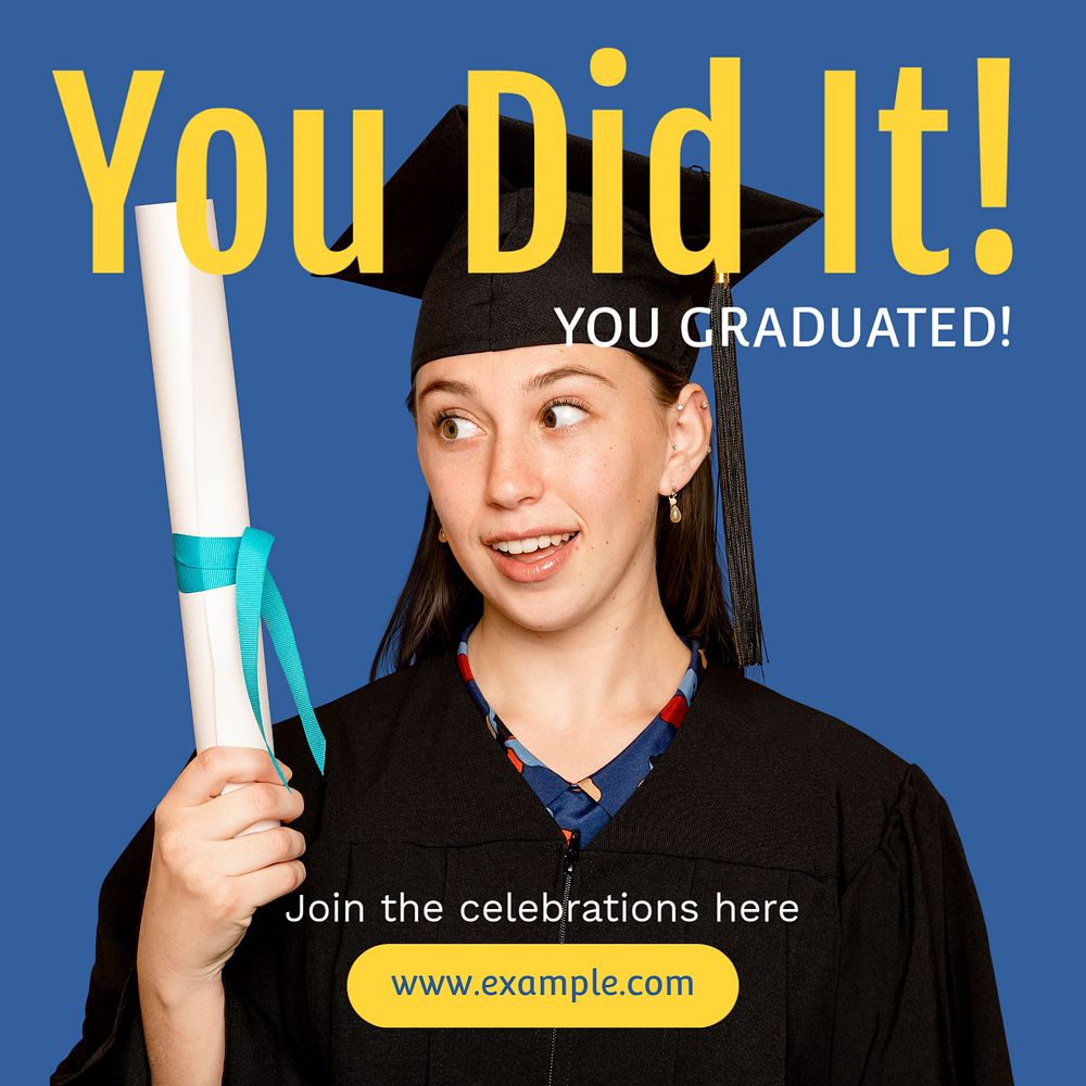 Graduation Instagram post template, editable text