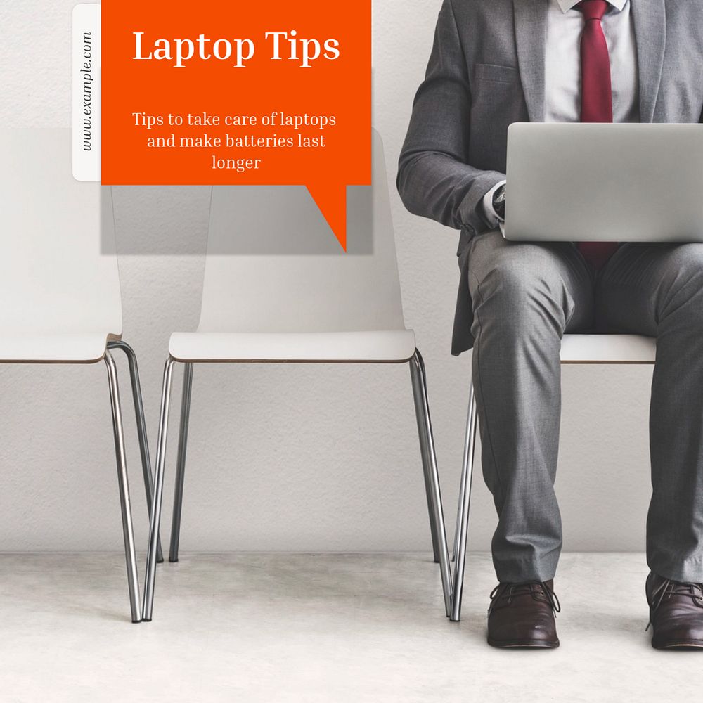 Laptop tips Instagram post template, editable text