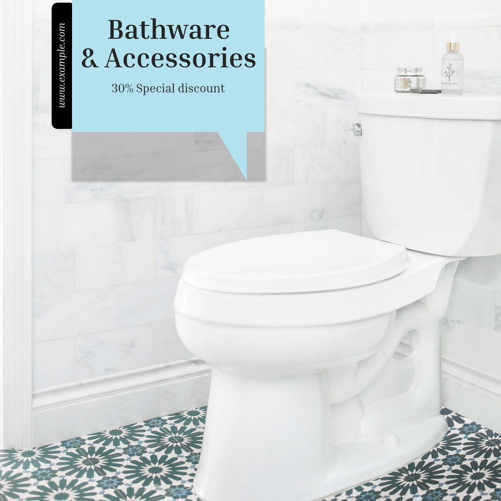 Bathware Instagram post template, editable text