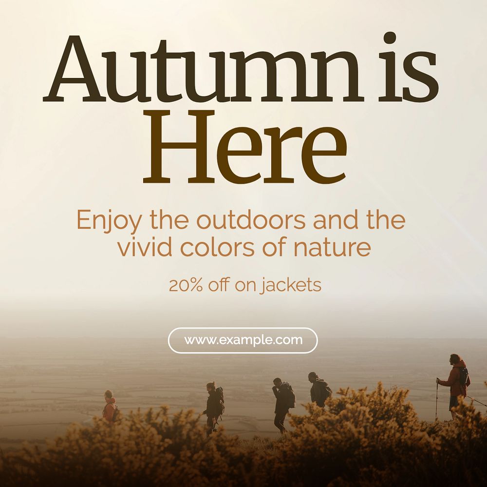 Autumn sale Instagram post template, editable text