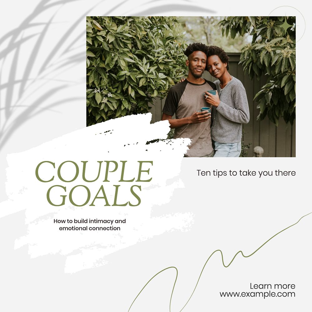 Couple goals Instagram post template, editable text